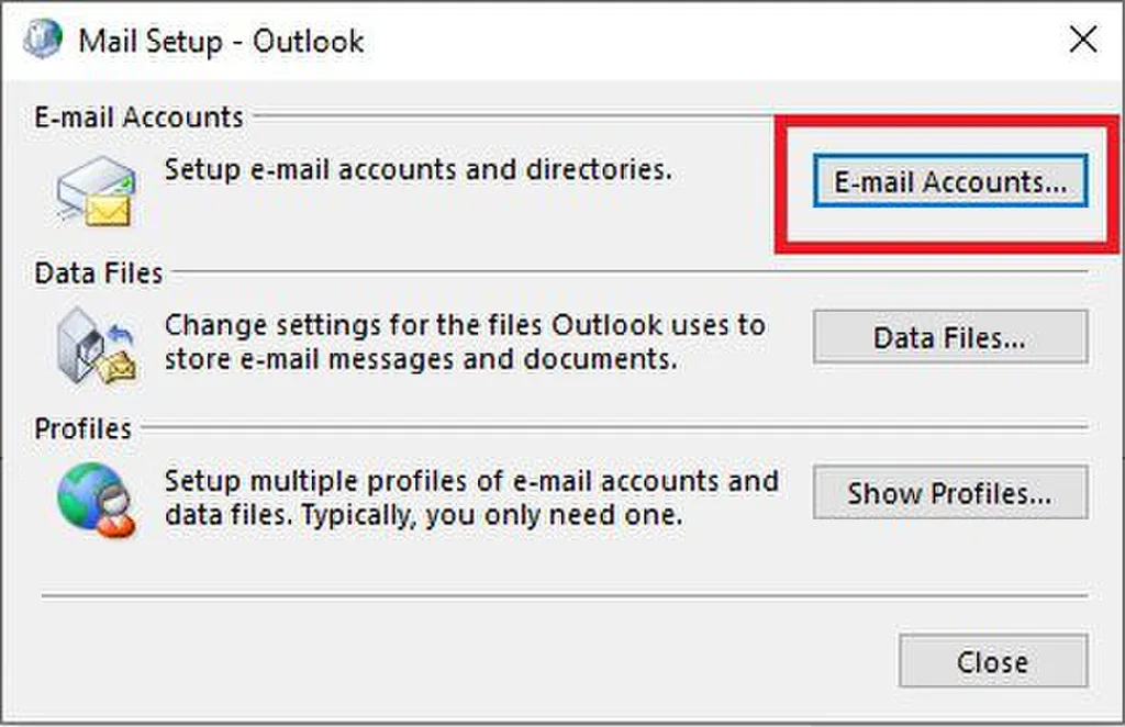 Bước 2 - E-mail Accounts
