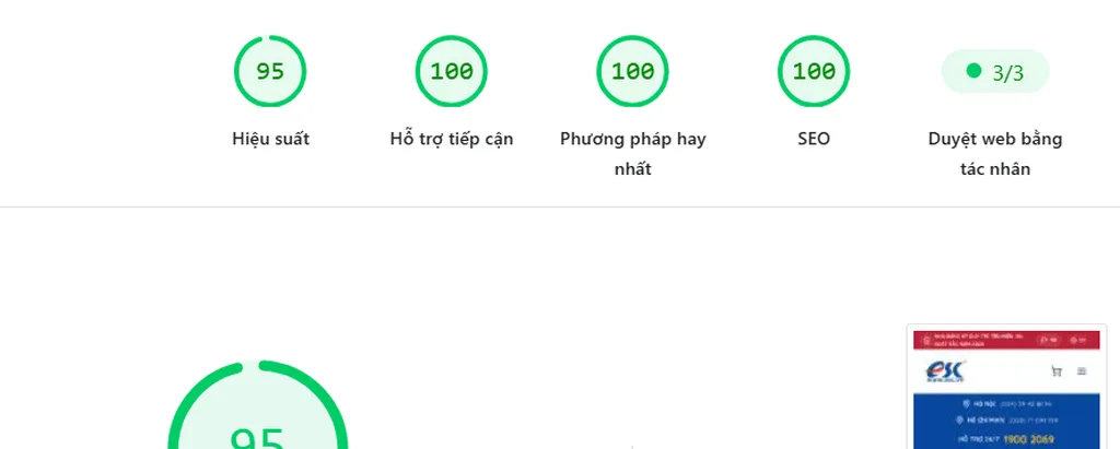 Website Rùa Bò 15 điểm PageSpeed