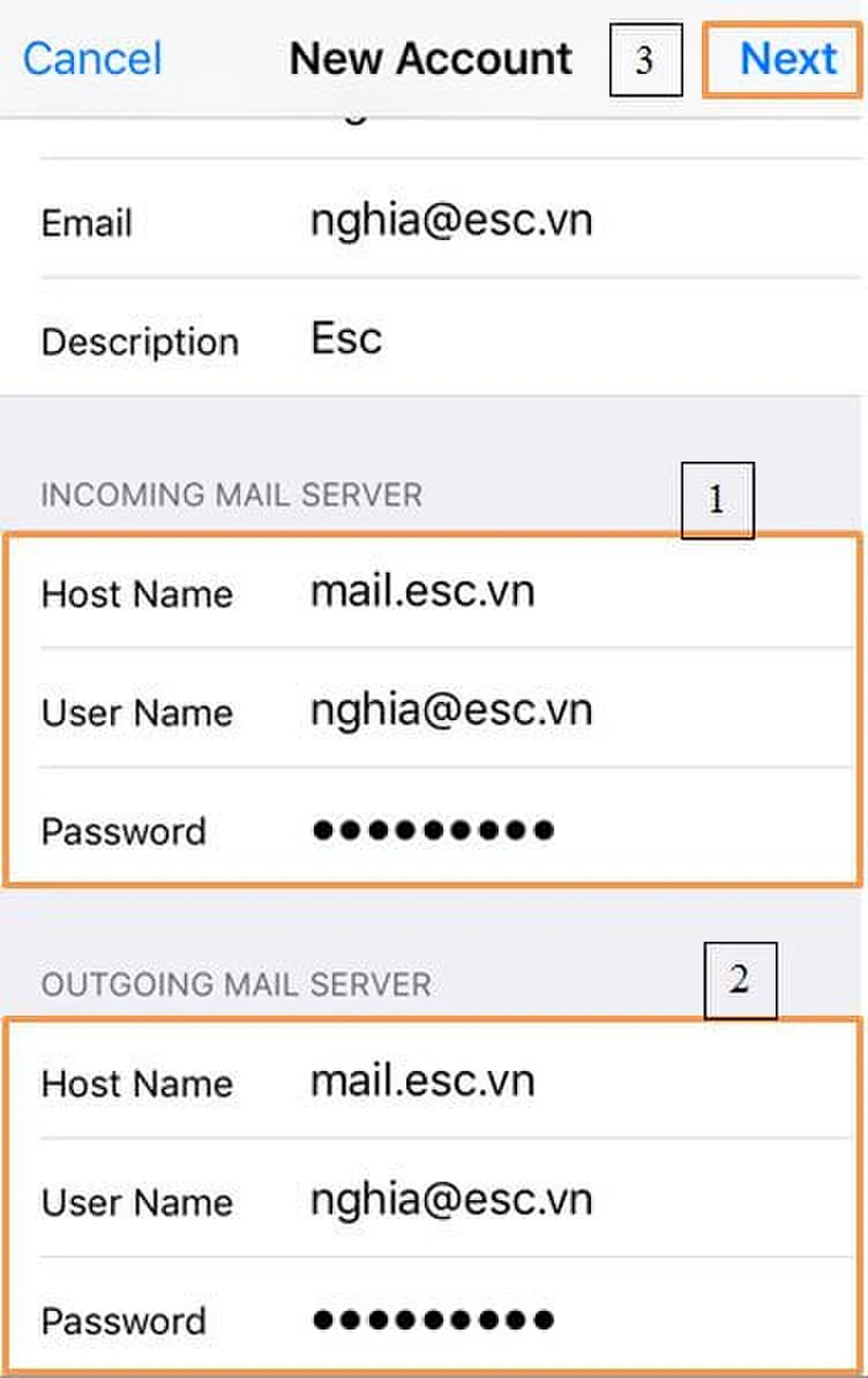 Xác nhận dữ liệu cấu hình đầy đủ