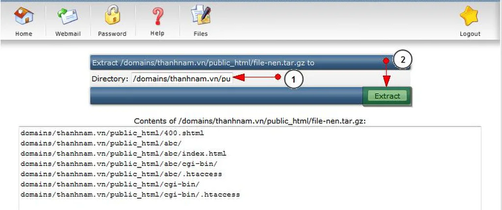 Xác nhận đường dẫn giải nén file