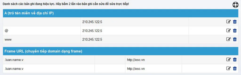 Tạo bản ghi A trỏ về IP chuyển hướng