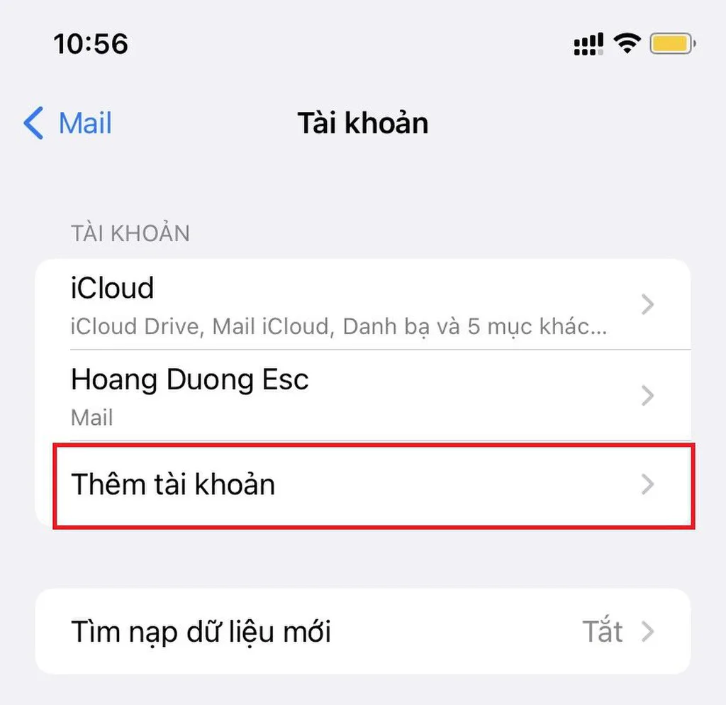 Bước 4 - Thêm tài khoản