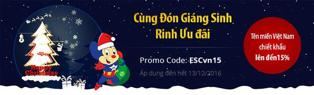 Khuyến mãi tháng 12 - Chiết khấu 15% tên miền Việt nam