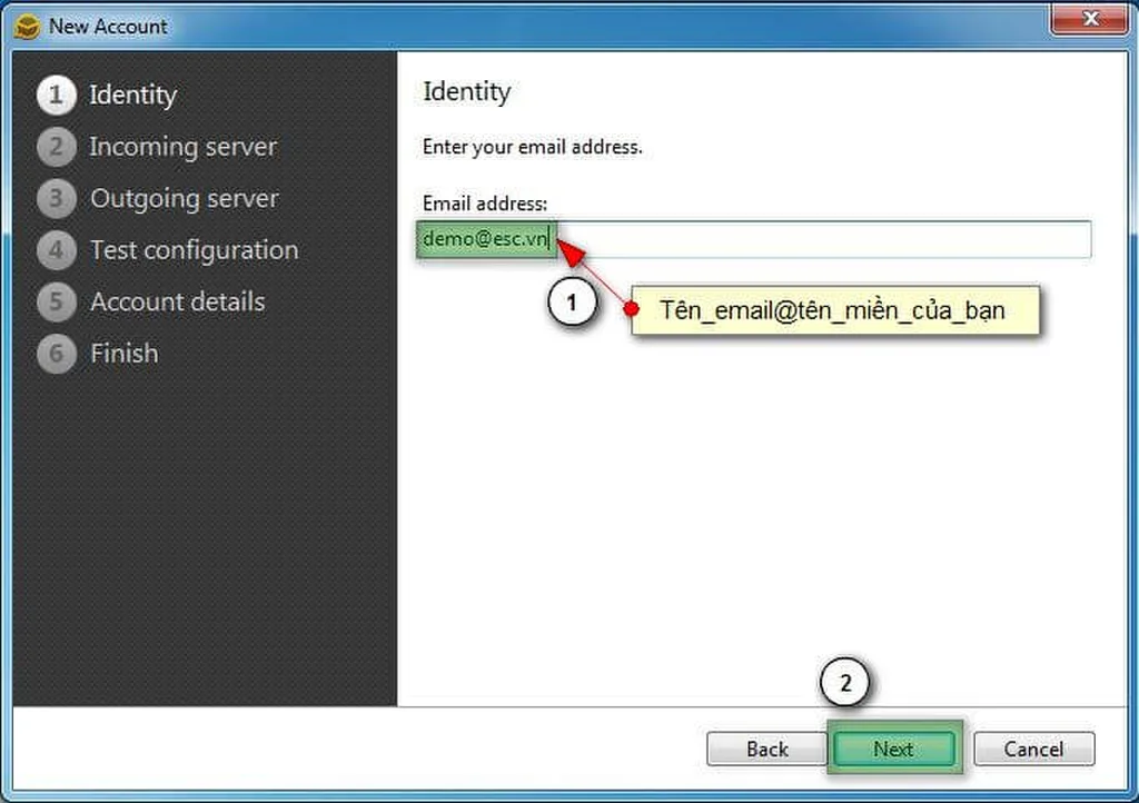 Nhập Email Address