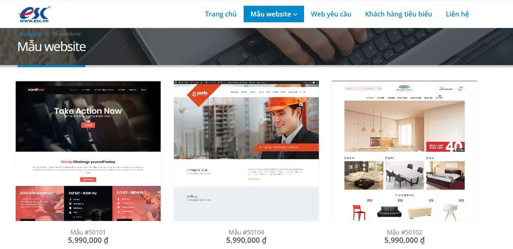 Website mẫu ESC