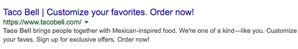 meta description taco bell
