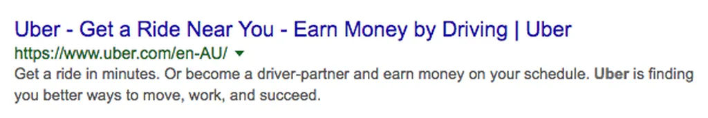 meta description uber