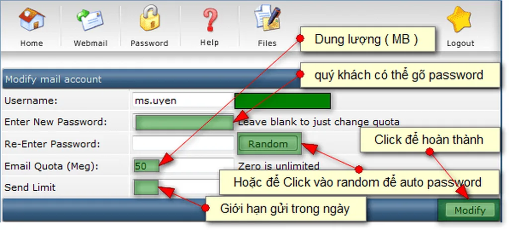 Nội dung email reset password
